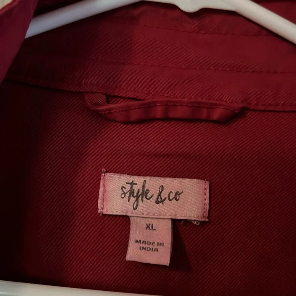 Style& Co zipper front with snaps, red, jacket - Picture 2 of 3